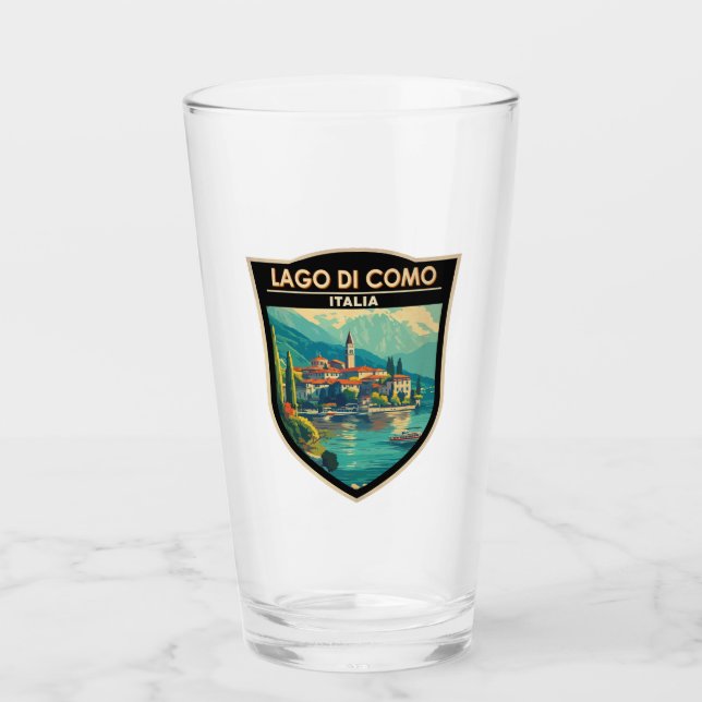 Verre Insigne d'art de voyage Lago di Como Italia (Devant)