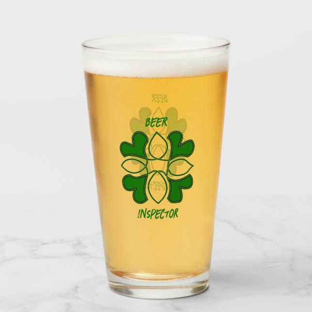 Verre Inspecteur de la bière St patrick Croix celtique e (Dos (rempli))