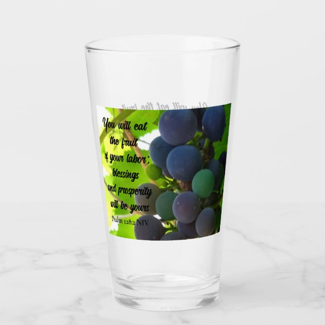 Verre Inspirationnel Bible Verse Bénédictions Raisins po (Devant)
