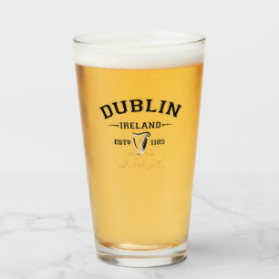 Verre Irish County Dublin Irlande Texte personnalisé