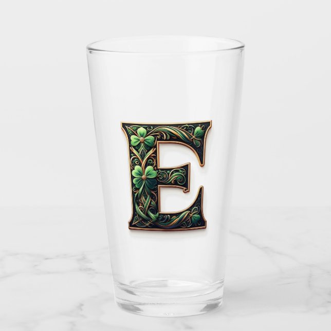 Verre Irish E Monogram pint glass (Devant)