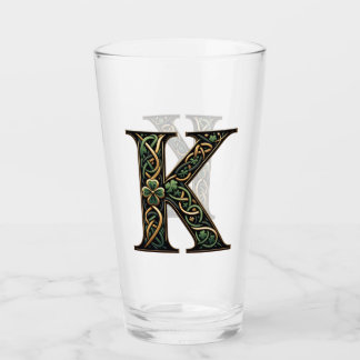Verre Irish "K" Monogram Pint Glass