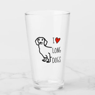 Verre J'adore le dachshund, chien saucisse mignon drôle 
