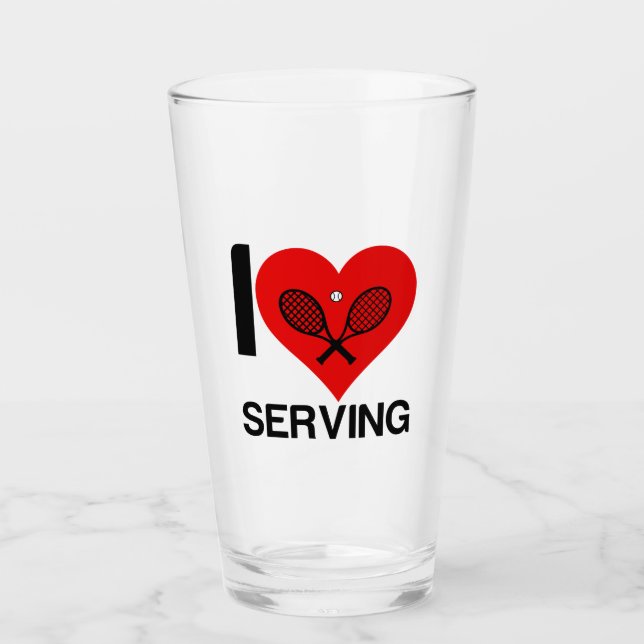 VERRE J'ADORE LE TENNIS SERVIR (Devant)