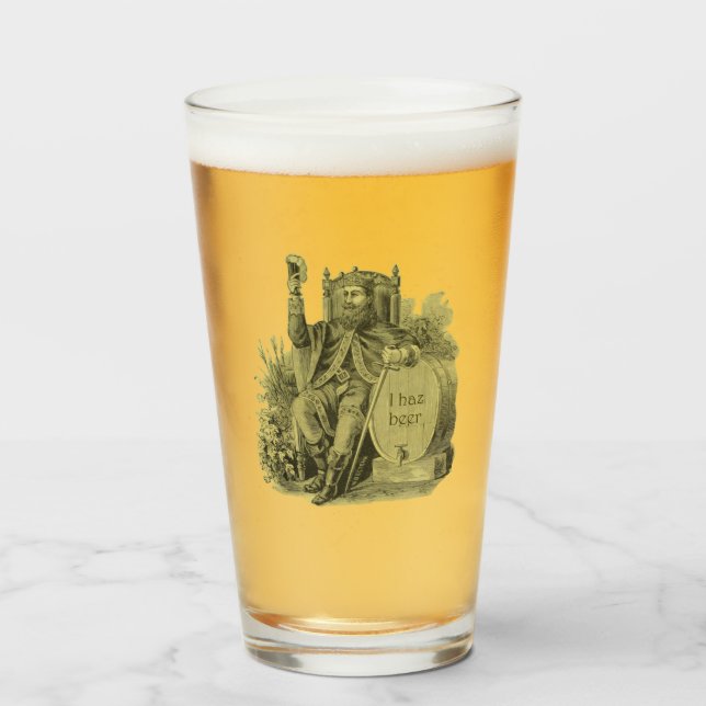 Verre J'ai la bière ancienne mode et l'art (Devant (rempli))