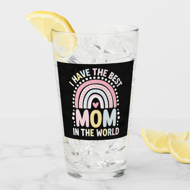 Verre J'ai la meilleure maman du monde Boho Rainbow (Devant glace)