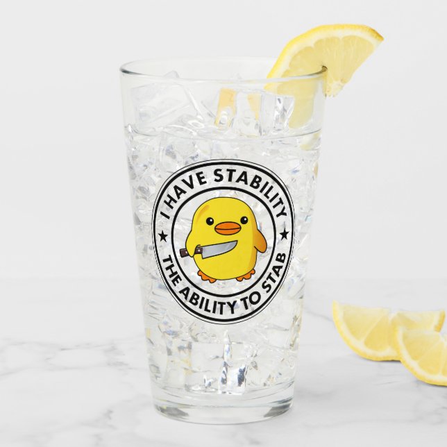 Verre J'Ai La Stabilité De Stab Funny (Dos glace)