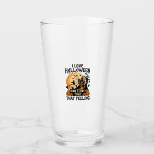 Verre J'aime la maison hantée Halloween Sorcière de lune