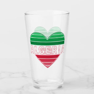 Verre J'aime l'Algérie, coeur algérien