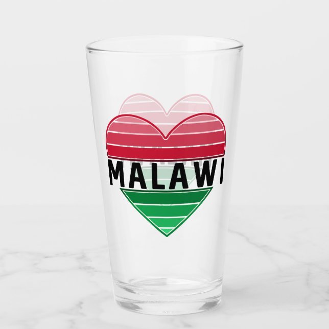 Verre J'aime le Malawi, le coeur du Malawi (Devant)