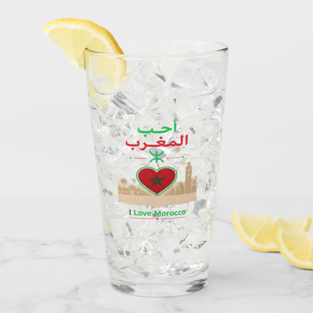 Verre J'aime le Maroc (Devant glace)