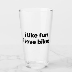 Verre J'aime le plaisir J'adore les vélos