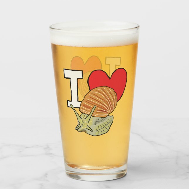 Verre J'aime les escargots (Devant (rempli))