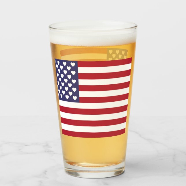 VERRE J'AIME LES ÉTATS-UNIS D'AMÉRIQUE (Devant (rempli))