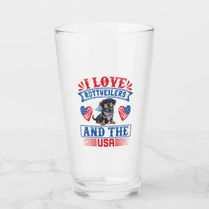 Verre J'aime les Rottweilers et les USA