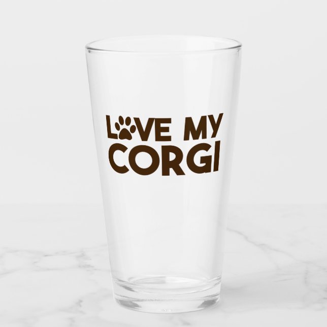 VERRE J'AIME MA PAW CORGI (Devant)
