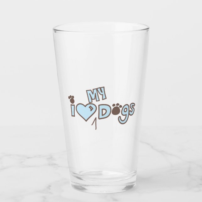 Verre J'aime mes chiens (Devant)
