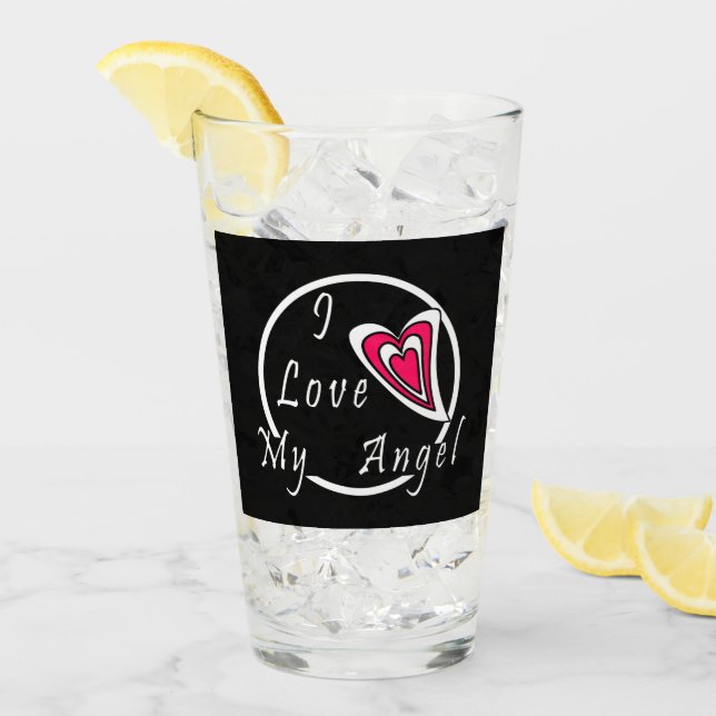 Verre J'aime mon Ange (Devant glace)