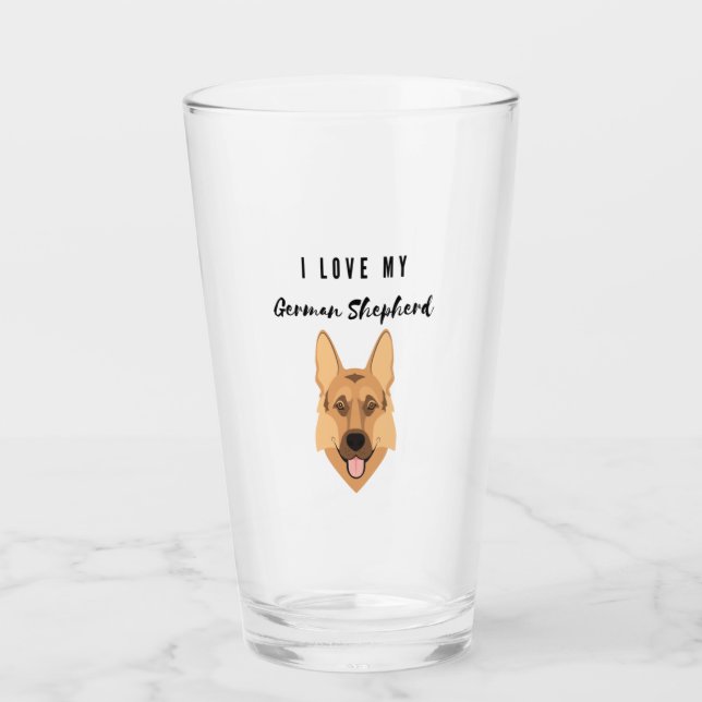 Verre J'Aime Mon Berger Allemand (Devant)