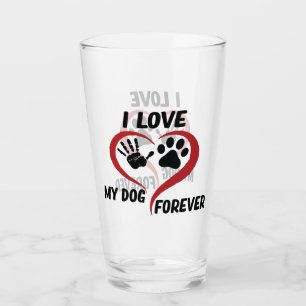 Verre J'aime mon chien jeter l'oreiller