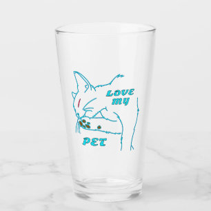 VERRE J'AIME MON CUTE AQUA PET CAT