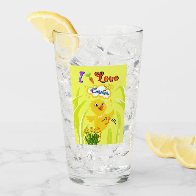 Verre J'aime Pâques (Devant glace)