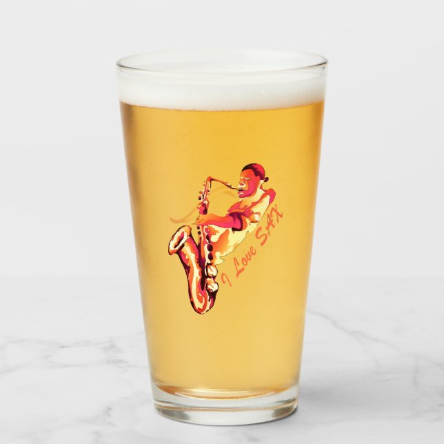 Verre J'aime Sax (Devant (rempli))