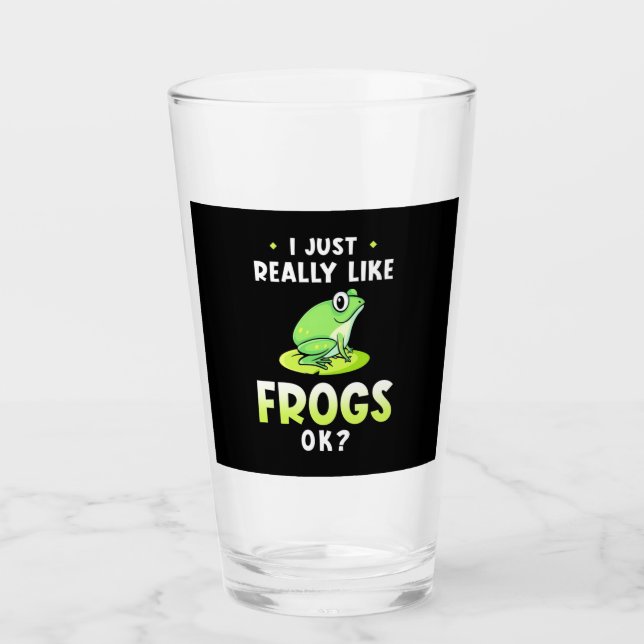 Verre J'Aime Vraiment Les Grenouilles (Devant)