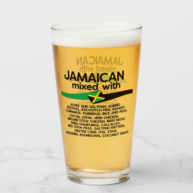 Verre Jamaïcain Mélangé Avec La Jamaïque Fière (Dos (rempli))