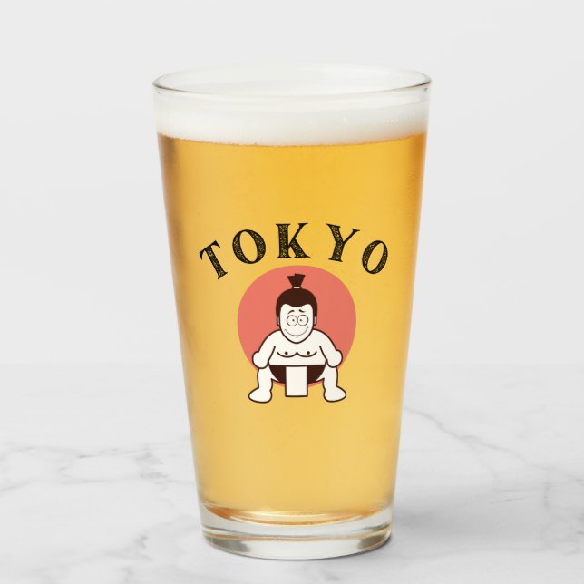 Verre Japon Sumo Tokyo - Fils du soleil (Devant (rempli))