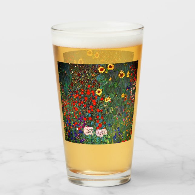 Verre Jardin aux fleurs Gustav Klimt (Devant (rempli))