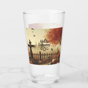 Verre Jardin d'automne et épouvantail