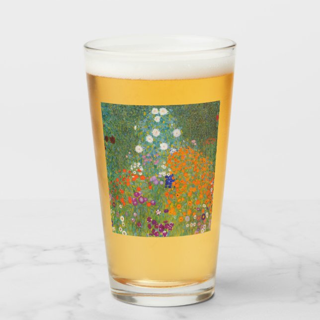 Verre Jardin des fleurs (par Gustav Klimt) (Devant (rempli))