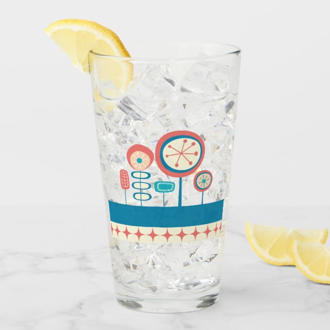 Verre Jardin printanier moderne du milieu du siècle 2 (Devant glace)