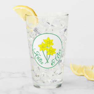 Verre Jaune Daffodil Bunch Floral Printemps mariage Favo