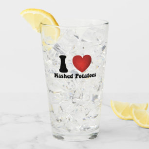 Verre Je adore les pommes de terre écrasées Cadeau de dî