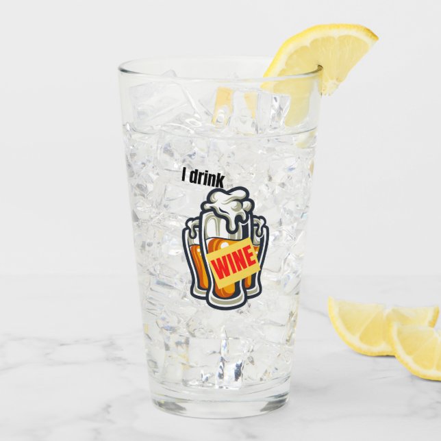 Verre Je bois du vin.w (Dos glace)