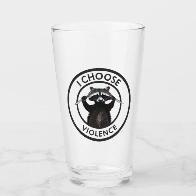 Verre Je choisis Violence Funny Raccoon (Devant)
