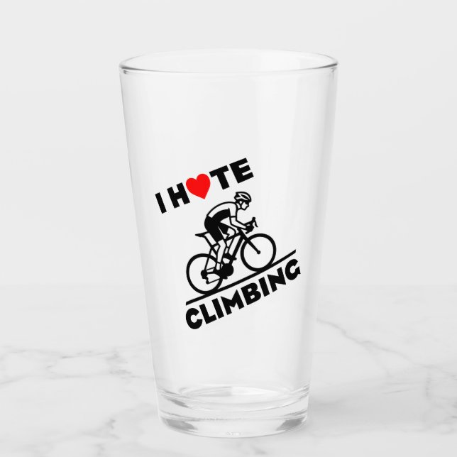 Verre Je déteste le cyclisme en montée (Devant)