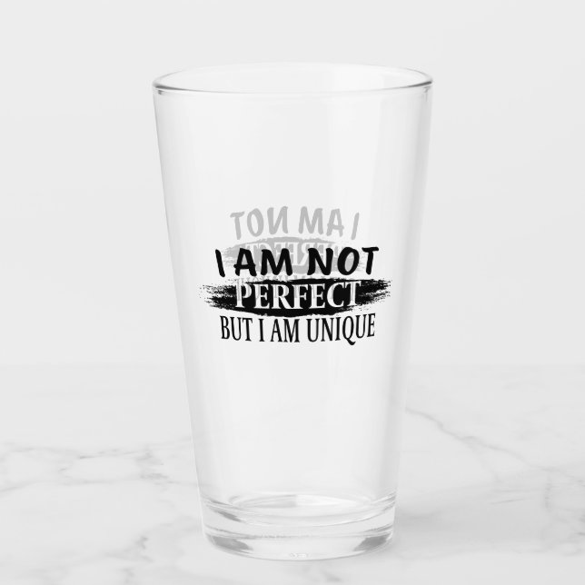 Verre Je ne suis pas parfait, mais je suis unique (Devant)