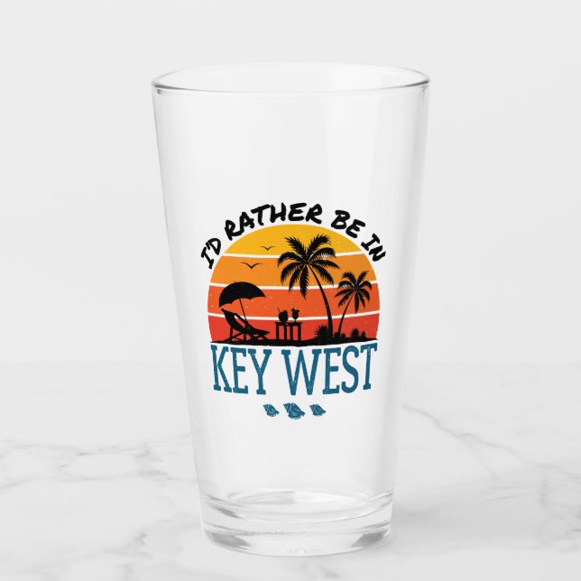 Verre Je préférerais être dans Key West Florida Keys (Devant)