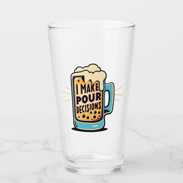 Verre Je prends des décisions pour bière (Devant)