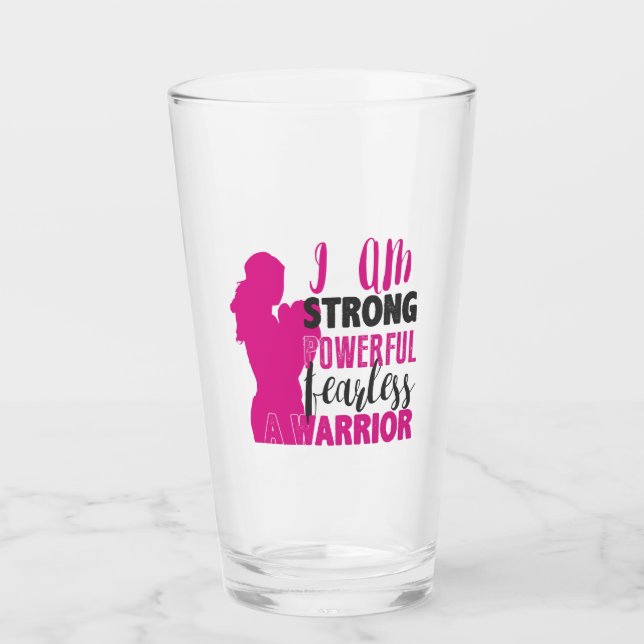 Verre Je Suis Fort, Puissant, Sans Peur. Un guerrier (Devant)