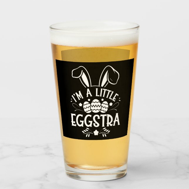 Verre Je Suis Un Petit Lapin de Pâques Eggstra Drôle (Devant (rempli))