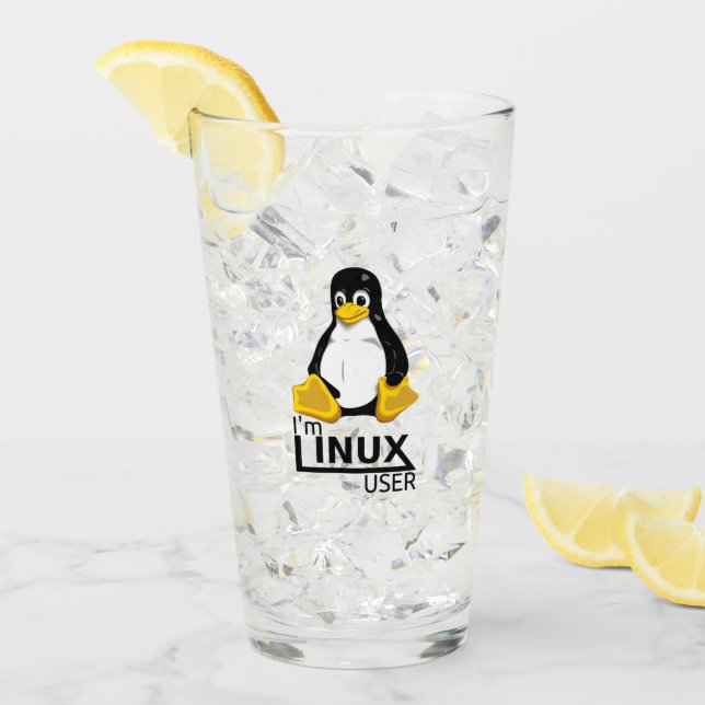 Verre Je suis un utilisateur Linux (Devant glace)