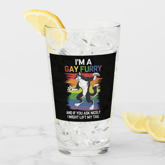 Verre Je suis une Gay Furry Fox Rainbow Pride LGBTQ (Devant glace)