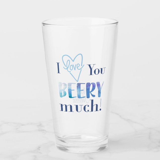 Verre Je T'Aime Beery Beaucoup Amusant Guy Valentine (Devant)