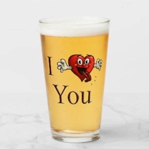 Verre Je t'aime cœur idiot