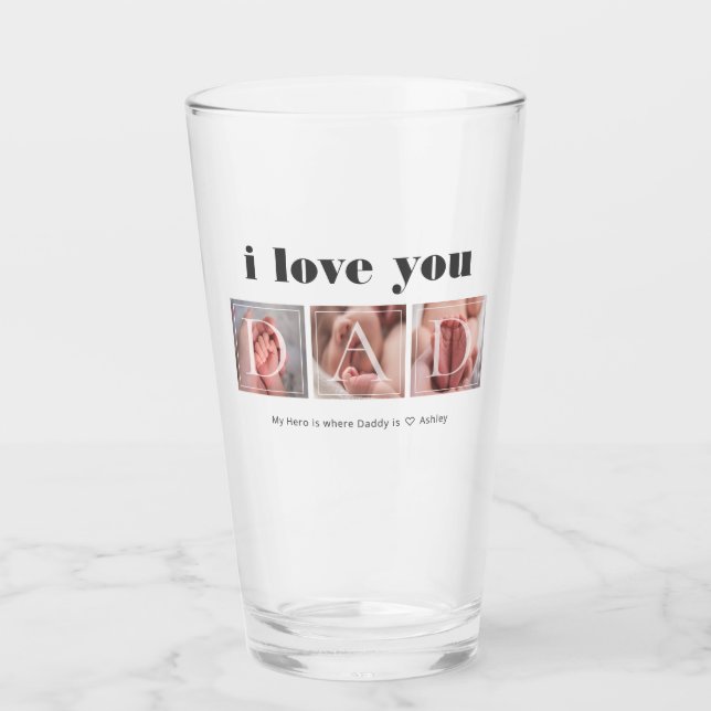 Verre Je T'Aime Papa Garder Multi Photo (Devant)