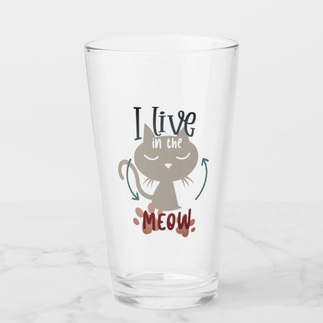 Verre Je vis dans le miaou (Devant)
